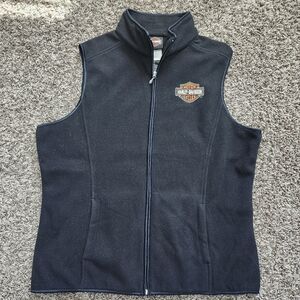 Harley Davidson Size Large Fleece Vest Black